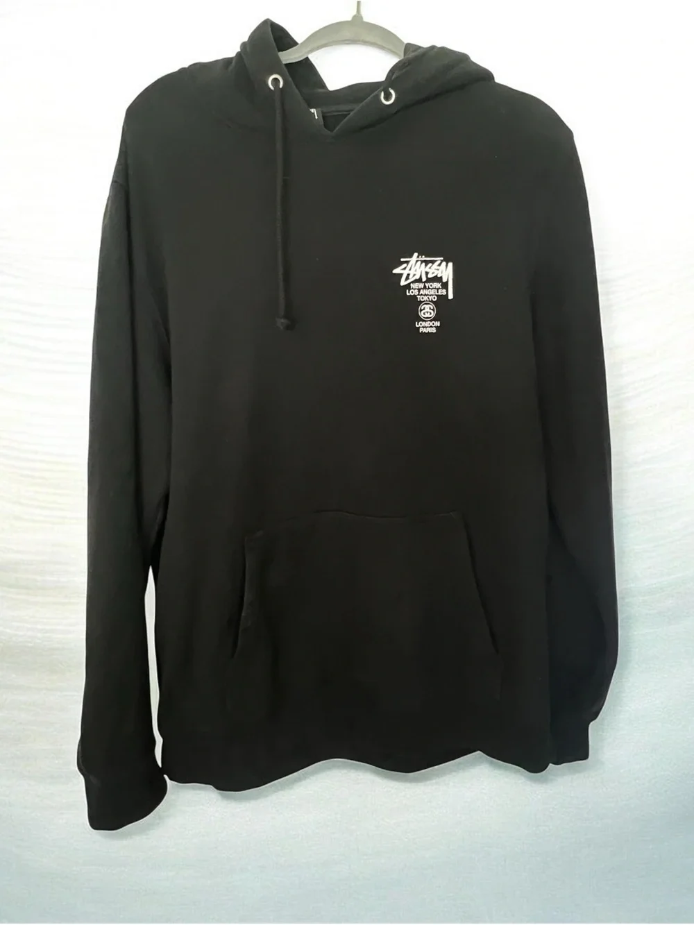 Stüssy World Tour Black Heavyweight Hoodie Size  XL